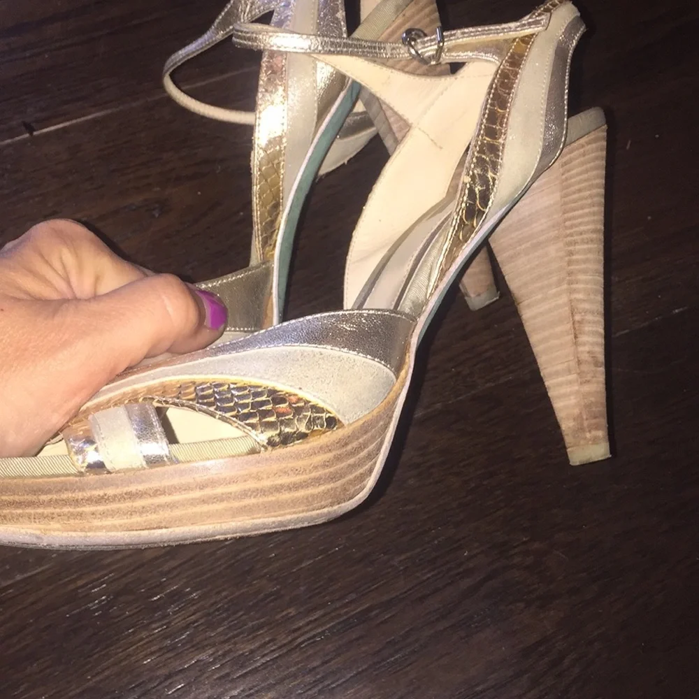 Aldo made in Italy platform metallic 70s shoes